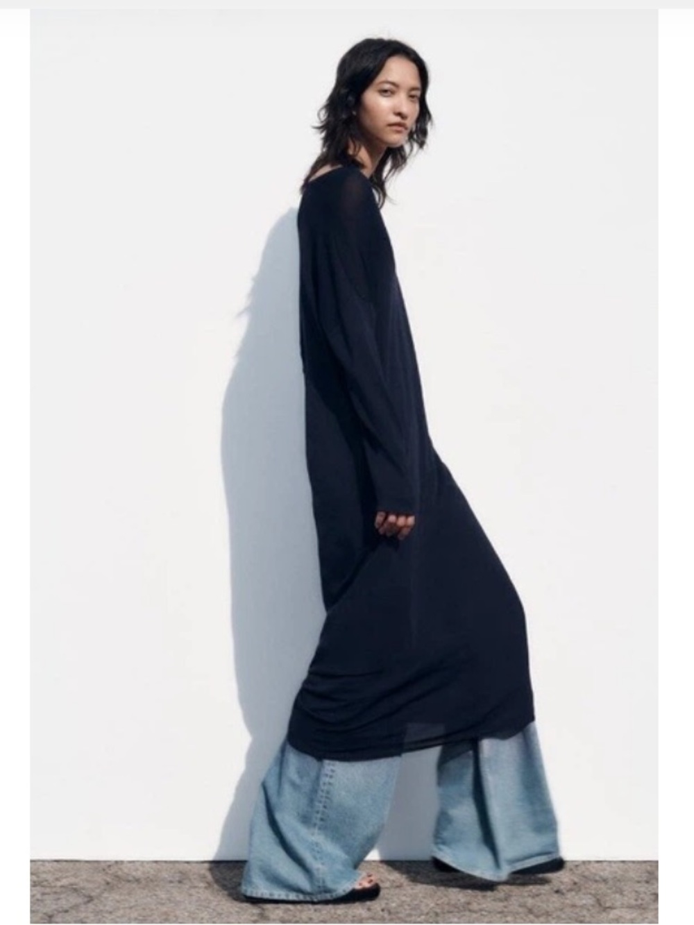 Zara V-Neck Straight Silhouette Knit Dress – Size L - Picture 7 of 14